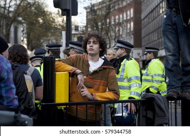 London, UK. 4 June 2016. Student Nurses March In London To Defend The NHS Bursary. Young People At A Demonstration Near Police