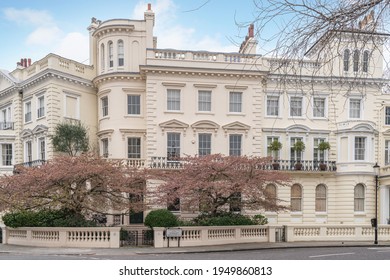 London, UK, 4th April 2021:Prime London Property Street. Stanley Gardens In Notting Hill, A Popular Residential Location Amongst Celebrities And Wealthy People