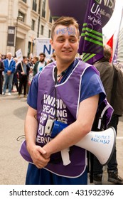 London, UK. 4th June 2016. EDITORIAL - Bursary Or Bust Rally Lead By Student Nurse Anthony Johnson, Through London, In Protest Of Government Plans To Axe The NHS Bursary For Healthcare Students.