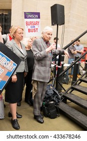 London, UK. 4th June 2016. EDITORIAL - Bursary Or Bust Rally. Guest Speakers Dame Vivienne Westwood & MP Natalie Bennett, Speak Out Against Government Plans To Axe The NHS Bursary To Student Nurses.