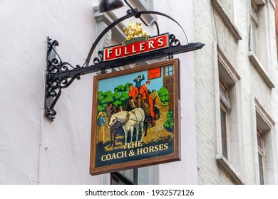 London, UK - 6 March 2021: The Coach And Horses Pub, Greek Street, Soho, London