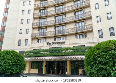 London, UK - 6 March 2021: The Dorchester Hotel, Mayfair, London