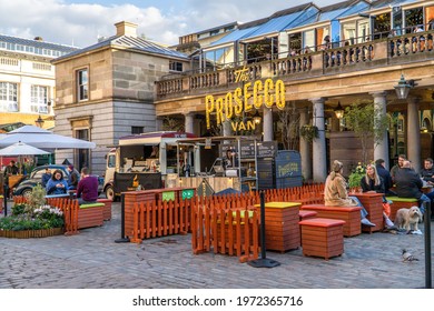 London, UK - 6 May 2021: Pop Up Prosecco Van Alfresco Bar In Covent Garden