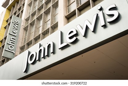 LONDON, UK - 9 NOVEMBER 2011: John Lewis, Oxford Street. The signage and façade to the flagship of the popular British department store.