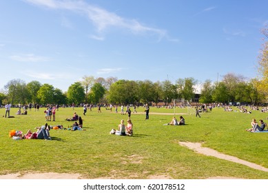 London, UK. 9th April 2017. People Enjoying The Sunny Warm Day In Holland Park, Kensington And Chelsea, London, UK. 