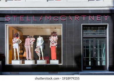 London, UK, April 1, 2012 : Stella McCartney fashion designer shop in Old Bond Street which is an English retail business sustainable luxury clothing design store and a popular travel destination