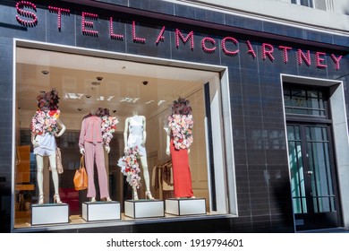 London, UK, April 1, 2012 : Stella McCartney Fashion Designer Shop In Old Bond Street Which Is An English Retail Business Sustainable Luxury Clothing Design Store And A Popular Travel Destination