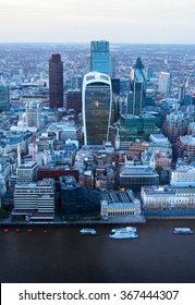 LONDON, UK - APRIL 15, 2015: City Of London Panorama, Office And Banking District Arial View