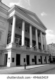 London, UK, April 19, 2009 :  Black And White Image Of The Royal Opera House In Covent Garden Which Is The Home Of The Royal Opera And The Royal Ballet