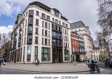 London, UK - April 2 2022: Phillip's Contemporary Art Gallery and Auction House, Berkeley Square, Mayfair, London