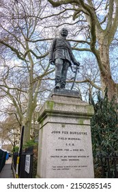 London, UK - April 2 2022:  John Fox Burgoyne Statue, Waterloo Place, Westminster, London