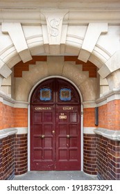 London, UK, April 2014 - Doors To The Coroners Court In The City Of London, UK