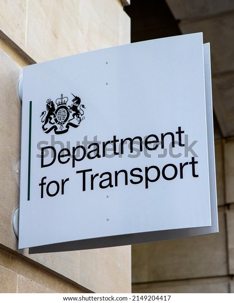 London, UK - April 20th 2022: The sign at the\
entrance to the Department for Transport government building,\
located on Horseferry Road in London,\
UK.