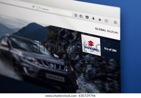 LONDON, UK\
- APRIL 28TH 2017: The homepage of the official website for the\
Suzuki Motor Corporation, on 28th April\
2017.