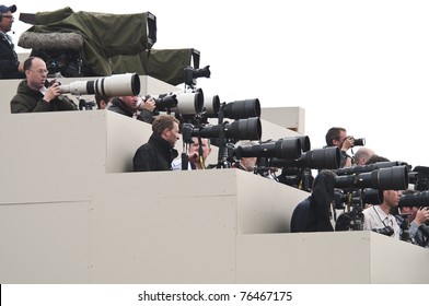 LONDON, UK - APRIL 29: Photographers At Prince William And Kate Middleton Wedding, April 29, 2011 In London, United Kingdom