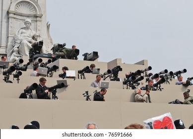 LONDON, UK - APRIL 29: Photographers At Prince William And Kate Middleton Wedding, April 29, 2011 In London, United Kingdom