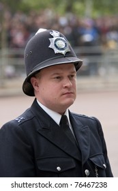 LONDON, UK - APRIL 29: A Policeman At Prince William And Kate Middleton Wedding, April 29, 2011 In London, United Kingdom