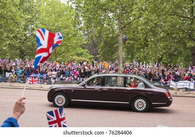 LONDON, UK - APRIL 29: Queen Elizabeth And The Duke Of Edinburgh At Prince William And Kate Middleton Wedding, April 29, 2011 In London, United Kingdom