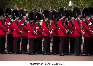 LONDON, UK - APRIL 29: The Royal Guards  At Prince William And Kate Middleton Wedding, April 29, 2011 In London, United Kingdom