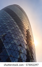 London, UK - April 3, 2016: The Gherkin building at city of London primary financial district