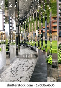 LONDON, UK - APRIL 9 2019 - Gasholder Park At Kings Cross