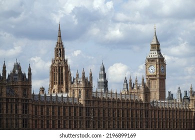 London, UK - August 1, 2022: Closeup Shot Of The Houses Of Parliament Building In Westminster, London, UK. 