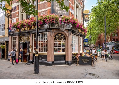 London, UK - August 19, 2022:  The Cambridge Pub Exterior In The West End Of London.