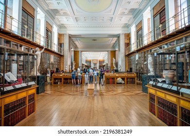 London, UK - August 19, 2022: Exhibits Inside The Enlightenment Room At The Famous British Muesum In London.