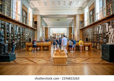 London, UK - August 19, 2022: Exhibits Inside The Enlightenment Room At The Famous British Muesum In London.