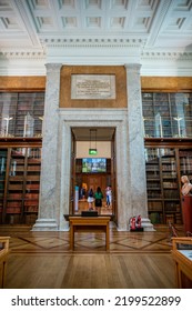 London, UK - August 19, 2022: Exhibits Inside The Enlightenment Room At The Famous British Muesum In London.