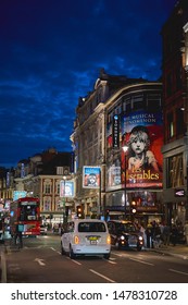 London, UK - August, 2019. Shaftesbury Avenue, A Major Street In The West End Of London, Home Of Several Theatres.