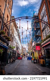 London, UK - August 23, 2022: Carnaby Street London, A Famous Shopping Street In Soho, In Summer.