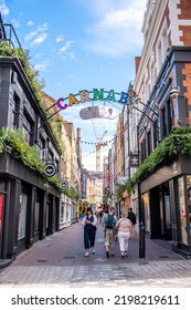 London, UK - August 23, 2022: Carnaby Street London, A Famous Shopping Street In Soho, In Summer.