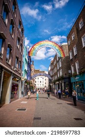 London, UK - August 23, 2022: Carnaby Street London, A Famous Shopping Street In Soho, In Summer.