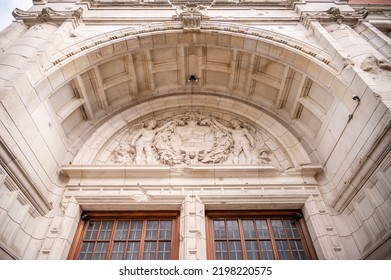 London, UK - August 24, 2022: Exterior Detail On The Victoria And Albert Museum In The Kensington Area Of London.