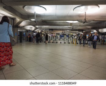 LONDON, UK - CIRCA JUNE 2018: Westminster Tube Station