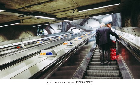 LONDON, UK - CIRCA JUNE 2018: Westminster Tube Station