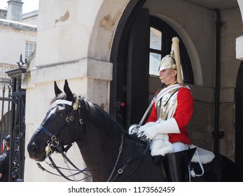 LONDON, UK - CIRCA JUNE 2018: Horse Guards horses