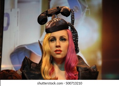 London, UK - December 2013: Lady Gaga Wax Statue