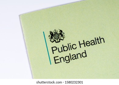 London, UK - December 3rd 2019: The Public Health England Logo, Pictured On An Information Leaflet.  PHE Is An Executive Agency Of The Department Of Health And Social Care In The UK.