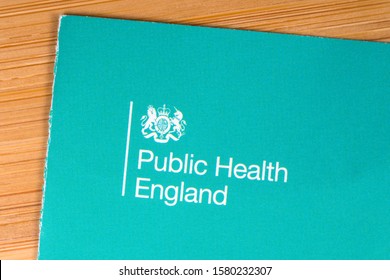 London, UK - December 3rd 2019: The Public Health England Logo, Pictured On An Information Leaflet.  PHE Is An Executive Agency Of The Department Of Health And Social Care In The UK.