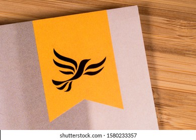 London, UK - December 3rd 2019: Close-up Of The Liberal Democrats Logo, On A Campaign Leaflet.