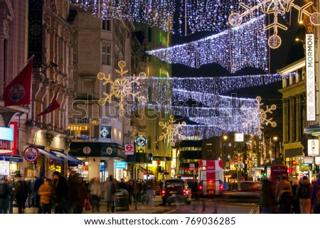 london uk december 4th 2017 christmas lights on coventry street in central - London Christmas Decorations london uk december 4th 2017 christmas lights on coventry street in central - London Christmas Decorations