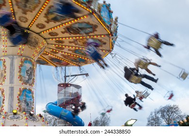 LONDON, UK - DECEMBER 9 : Carousel at Winter Wonderland Hyde Park in London on December 9, 2012. Unidentified people.