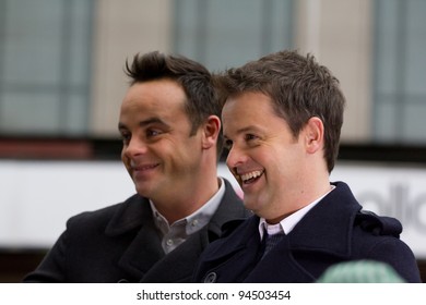 LONDON, UK - FEB. 06: Anthony McPartlin and Declan Donnelly arrive for the London stage of Britains Got Talent in London on the Feb 06, 2012 in London, UK