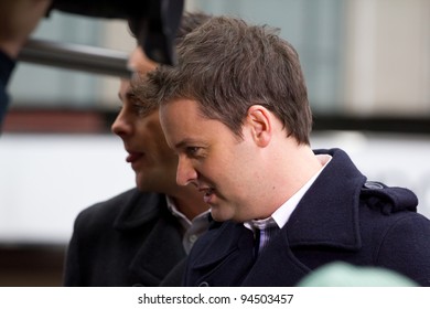 LONDON, UK - FEB. 06: Anthony McPartlin and Declan Donnelly arrive for the London stage of Britains Got Talent in London on the Feb 06, 2012 in London, UK
