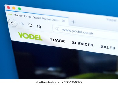 LONDON, UK - FEBRUARY 10TH 2018: The homepage of the official website for Yodel - the delivery service company in the UK, on 10th February 2018.