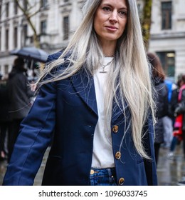 LONDON, UK- February 19 2018:Sarah Harris On The Street During The London Fashion Week