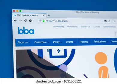 LONDON, UK - FEBRUARY 22ND 2018: The Homepage Of The Official Website Of The British Bankers Association - A Trade Association For The UK Banking And Financial Services Sector, On 22nd February 2018. 