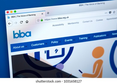 LONDON, UK - FEBRUARY 22ND 2018: The Homepage Of The Official Website Of The British Bankers Association - A Trade Association For The UK Banking And Financial Services Sector, On 22nd February 2018. 